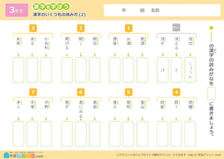 漢字のいくつもの読み方の練習問題2