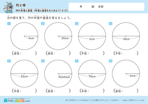 半径と直径をもとめよう2