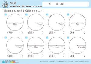 半径と直径をもとめよう5