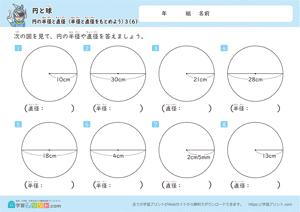 半径と直径をもとめよう6