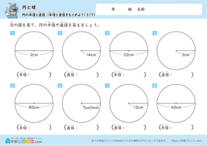 半径と直径をもとめよう7