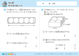 円と球（球の半径と直径）ステップ2-8