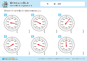 はかりの使い方（1kgのはかり）8