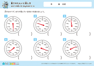 はかりの使い方（2kgのはかり）6