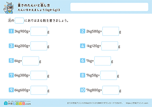 単位を変えましょう（kgからg）3