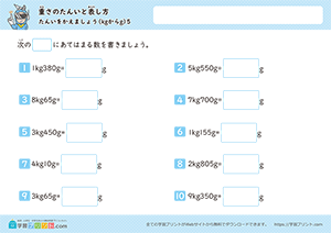 単位を変えましょう（kgからg）5
