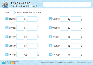 単位を変えましょう（gからkg）7