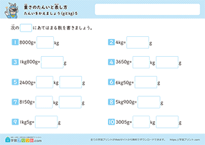 単位を変えましょう（gとkg）5