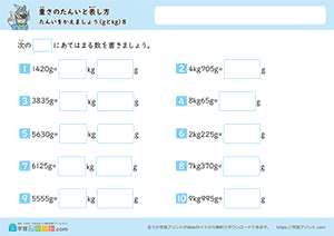 単位を変えましょう（gとkg）8