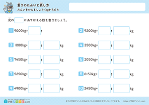 単位を変えましょう（kgからt）4