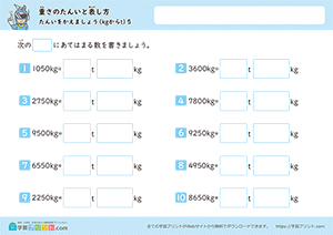 単位を変えましょう（kgからt）5