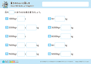 単位を変えましょう（kgとt）1