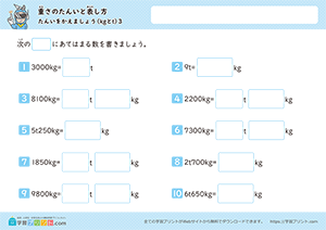 単位を変えましょう（kgとt）3