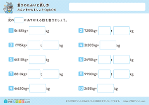 単位を変えましょう（kgとt）6