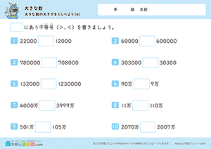 大きな数の大きさを比べよう4