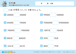 大きな数の大きさを比べよう8