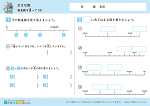 数直線を使って8