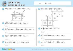 直方体と立方体（面や辺の垂直と平行）8