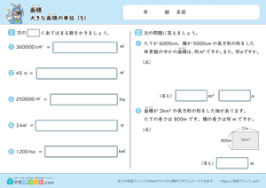 面積（大きな面積の単位）5