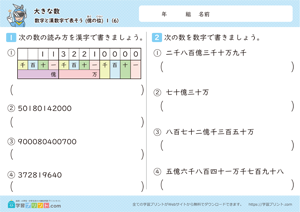 数字と漢数字で表そう（億の位）6
