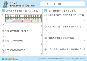 数字と漢数字で表そう（兆の位）7