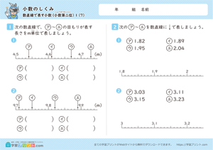 小数のしくみ（数直線で表す小数）小数第二位 7