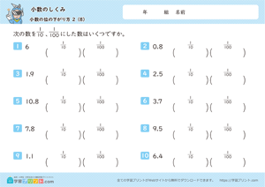 小数のしくみ（小数の位の下がり方）2-8