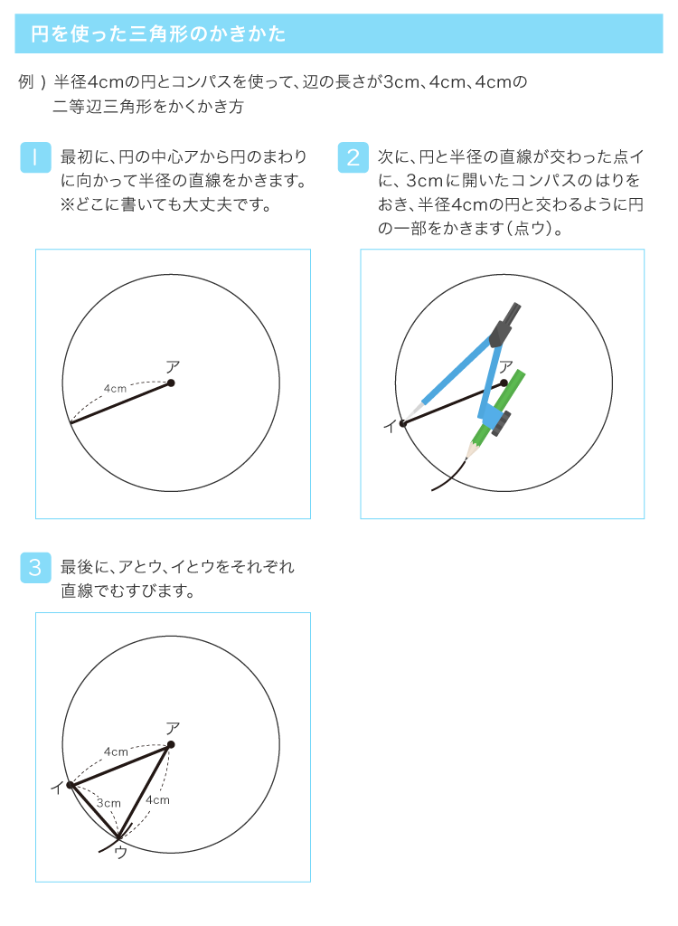 三角形と角(円を使った三角形のかき方)
