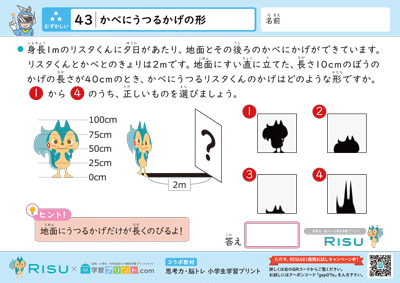 43.かべにうつるかげの形