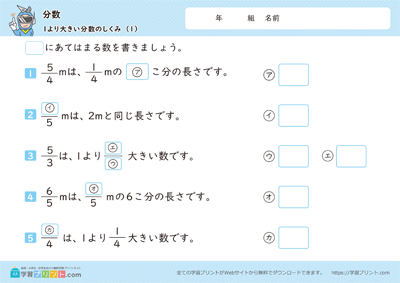 分数（1より大きい分数のしくみ）