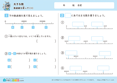 大きな数（数直線を使って）