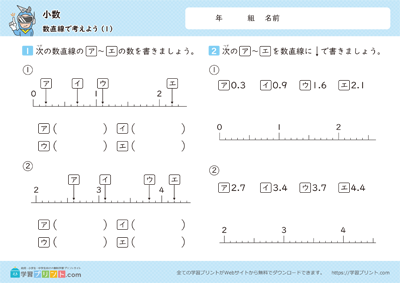 小数（数直線で考えよう）