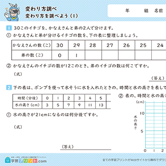 変わり方調べ（変わり方を調べよう）