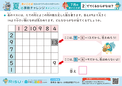 2.でてくるひらがなは?